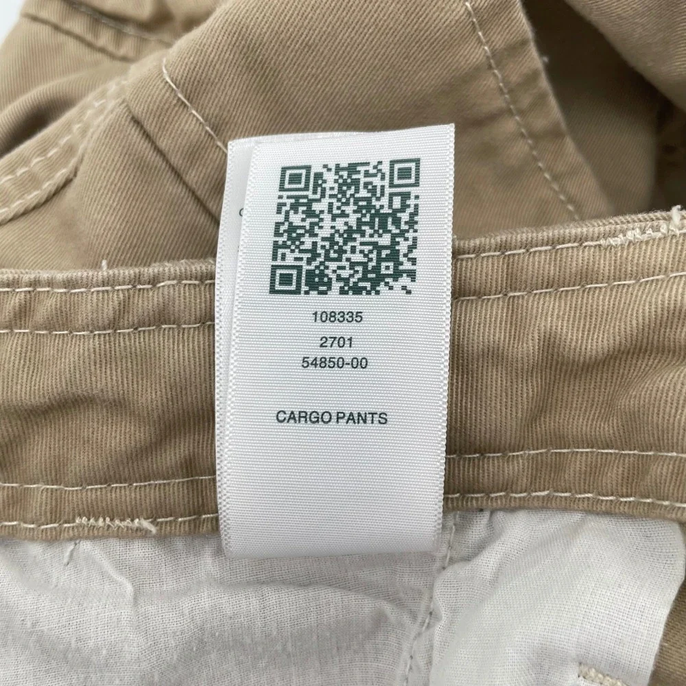 True Religion Cargo Pants Men 34 Tan Khaki Straight Leg Horseshoe Pocket Utility